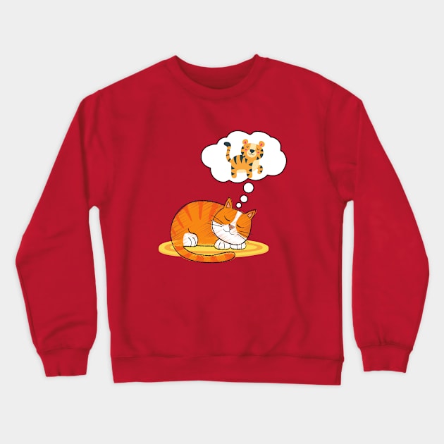 Cat vs Tiger Crewneck Sweatshirt by Unique Treats Designs